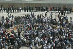 Families of the victims of the terror attacks on the World Trade Center in New York City which killed almost 3,000 people on 11 September 2001 commemorate the 1st anniversary of the tragedy on 11 September 2002.