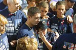 Families of the victims of the terror attacks on the World Trade Center in New York City which killed almost 3,000 people on 11 September 2001 commemorate the 1st anniversary of the tragedy on 11 September 2002.