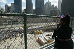 Families of the victims of the terror attacks on the World Trade Center in New York City which killed almost 3,000 people on 11 September 2001 commemorate the 1st anniversary of the tragedy on 11 September 2002.