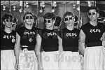 Devo pose at an after concert party at Hurrah NYC 10/19/78<br>SoHo Weekly News<br>2332-08