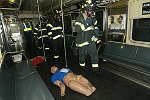 New York City agencies practice mobilizing for a subway terror attack in drill in the Financial District. FDNY, NYPD, EMS, MTA, and OEM conduct search and rescue, investigation, and decontamination simulation. Live volunteers simulate survivors and walking wounded, while dummies are used for serious injuries or dead.