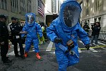 New York City agencies practice mobilizing for a subway terror attack in drill in the Financial District. FDNY, NYPD, EMS, MTA, and OEM conduct search and rescue, investigation, and decontamination simulation. Live volunteers simulate survivors and walking wounded, while dummies are used for serious injuries or dead.