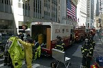 New York City agencies practice mobilizing for a subway terror attack in drill in the Financial District. FDNY, NYPD, EMS, MTA, and OEM conduct search and rescue, investigation, and decontamination simulation. Live volunteers simulate survivors and walking wounded, while dummies are used for serious injuries or dead.