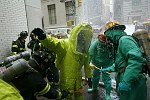 New York City agencies practice mobilizing for a subway terror attack in drill in the Financial District. FDNY, NYPD, EMS, MTA, and OEM conduct search and rescue, investigation, and decontamination simulation. Live volunteers simulate survivors and walking wounded, while dummies are used for serious injuries or dead.