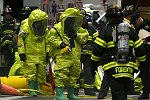 New York City agencies practice mobilizing for a subway terror attack in drill in the Financial District. FDNY, NYPD, EMS, MTA, and OEM conduct search and rescue, investigation, and decontamination simulation. Live volunteers simulate survivors and walking wounded, while dummies are used for serious injuries or dead.