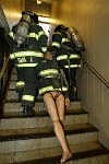 New York City agencies practice mobilizing for a subway terror attack in drill in the Financial District. FDNY, NYPD, EMS, MTA, and OEM conduct search and rescue, investigation, and decontamination simulation. Live volunteers simulate survivors and walking wounded, while dummies are used for serious injuries or dead.