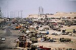 The &quotHighway of Death" outside of Kuwait City where fleeing Iraqi troops were cut down by U.S. airpower.