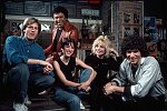 The Original MTV VJs, or &quotVideo Jockeys", on the set in the W. 33rd St. Syudio, NYC 1983