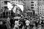 The Rolling Stones promote their upcoming tour by performing on a flatbed truck on 5th Avenue, Greenwich Village, NYC 5/75<br><br>Allan Tannenbaum/SoHo Blues<br><br>SWN