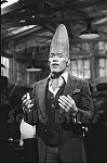 Football star O.J. Simpson as a &quotConehead" on Saturday Night Live, 2/20/78 NYC<br>2008-06<br>From SoHo Blues - A Personal Photographic Diary of New York City in the 1970s by SoHo Weekly News chief photographer Allan Tannenbaum