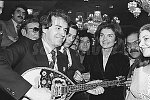 Jacqueline Kennedy Onassis campaigning for Ted Kennedy in Astoria, Queens, 2/24/80<br>2956-08<br>From SoHo Blues - A Personal Photographic Diary of New York City in the 1970s by SoHo Weekly News chief photographer Allan Tannenbaum
