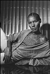 Disco Diva Grace Jones strikes a sultry pose<br>NYC 9/21/78<br>2279-20<br>From SoHo Blues - A Personal Photographic Diary of New York City in the 1970s by SoHo Weekly News chief photographer Allan Tannenbaum