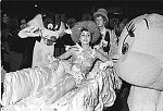 Performance artist Colette with Tweety and Sylvester at Fantasy Ball benefitting Skowhegan Art Institute 10/75 <br>0813-29<br>From SoHo Blues - A Personal Photographic Diary of New York City in the 1970s by SoHo Weekly News chief photographer Allan Tannenbaum