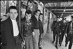 The Cure gets caught on Columbus Ave.<br>NYC 4/11/80<br>3002-27<br>From SoHo Blues - A Personal Photographic Diary of New York City in the 1970s by SoHo Weekly News chief photographer Allan Tannenbaum