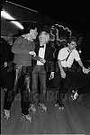 Andy Warhol skates at the Roxy Roller Rink 3/3/80 NYC<br>2968-17<br>From SoHo Blues - A Personal Photographic Diary of New York City in the 1970s by SoHo Weekly News chief photographer Allan Tannenbaum