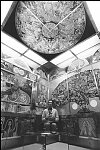 Psychedelic artist Mati Klarwein in his Adelphi Temple sanctuary<br>NYC 5/74<br>0173-17<br>From SoHo Blues - A Personal Photographic Diary of New York City in the 1970s by SoHo Weekly News chief photographer Allan Tannenbaum