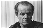 Hollywood star Jack Nicholson in his room at the Carlysle Hotel.<br>NYC 3/13/81<br>3388-26<br>From SoHo Blues - A Personal Photographic Diary of New York City in the 1970s by SoHo Weekly News chief photographer Allan Tannenbaum