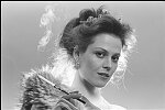 Hollywood star Sigourney Weaver in costume for 'Lusitania'<br>NYC 3/23/81<br>3408-25<br>From SoHo Blues - A Personal Photographic Diary of New York City in the 1970s by SoHo Weekly News chief photographer Allan Tannenbaum