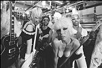 The late Wendy O. Williams making a video with her band, The Palsmatics, in a west side meat locker.<br>NYC 7/22/80<br>3126-35<br>From SoHo Blues - A Personal Photographic Diary of New York City in the 1970s by SoHo Weekly News chief photographer Allan Tannenbaum