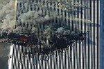Two hijacked planes crash into the World Trade Center towers. Both towers burn, then collapse. Many people were injured and over 5,000 died. NYC 9/11/01