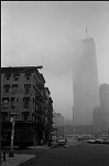 The World Trade Center from Greenwich and Duane streets at dawn, 5/24/1980 NYC Tribeca<br>SN 3058-14